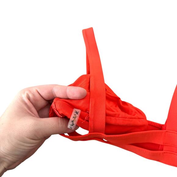 Vitamin A Neutra Bralette Bikini Top Strappy Swimwear Coral Orange Size XS - Picture 6 of 7